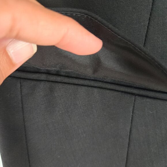 Theory Black Wool Open Front Short Vest Menswear Inspired Women's Size 8 - Picture 3 of 9